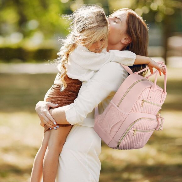 Versatile Large Capacity Diaper Bag in Pink - Perfect for On-the-Go Parents - Picture 2 of 8